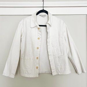 Caron Callahan White Denim Krasner Chore Jacket – Small
